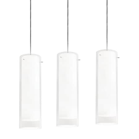 View 3 Light Linear Pendant - White Shades